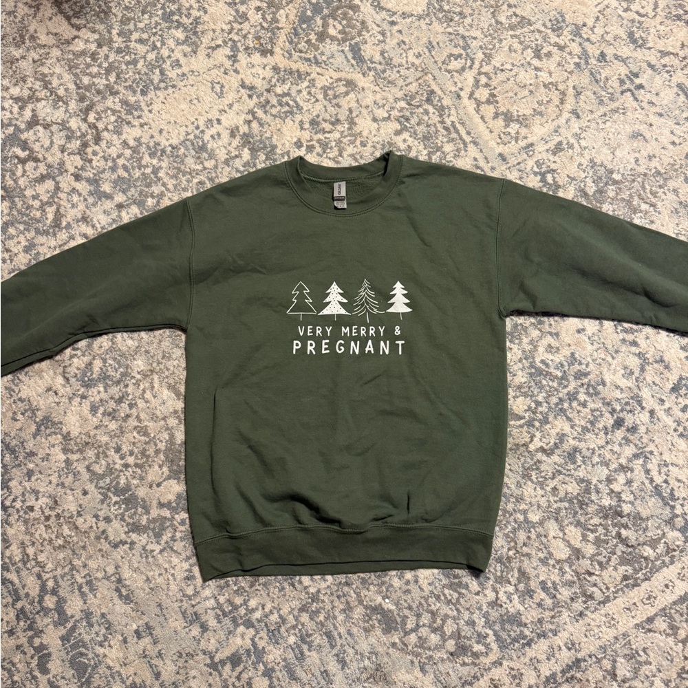 Green Holiday Sweater Pregnancy